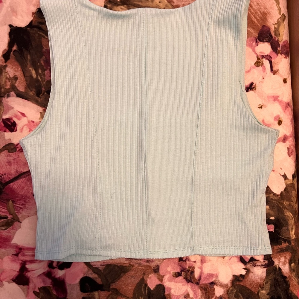 AFRM: Ribbed Square-Neck Crop Tank - Picture 2 of 3